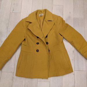 Mustard Double breasted Peacoat Womens M